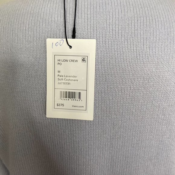 THEORY Soft Cashmere Hi Low Sweater Pale Lavender - Picture 8 of 10